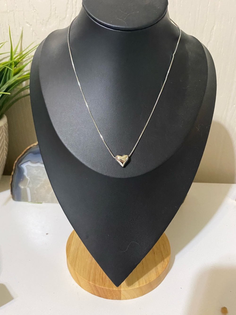 Silver Heart Pendant Necklace - Silver colored
